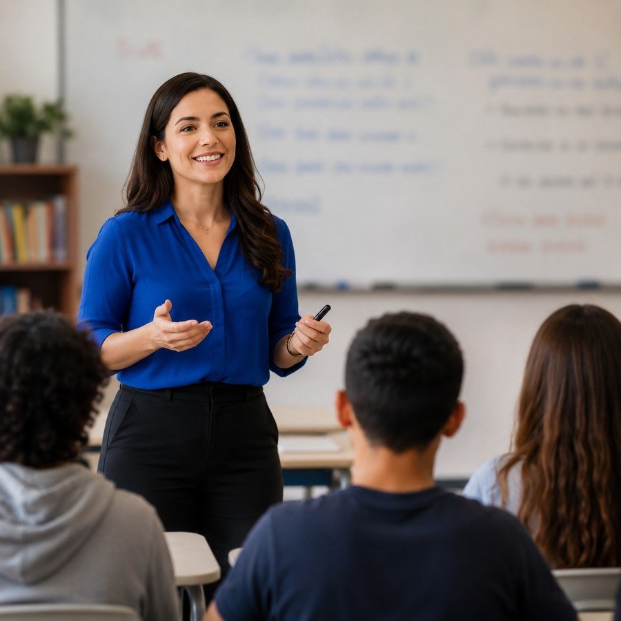 Professora em sala de aula — Carreiras Educação